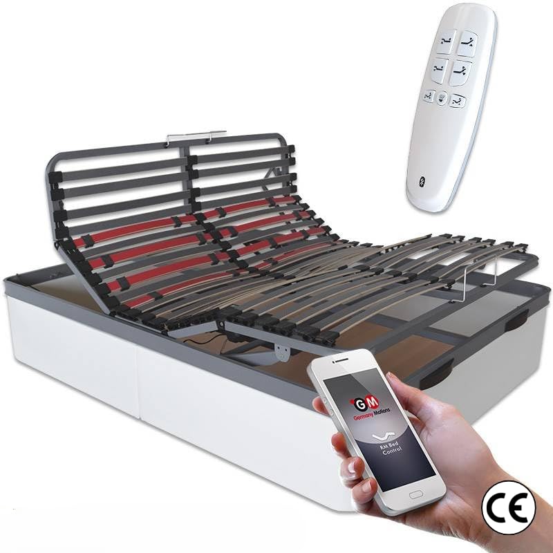 VentadeColchones - Canapé Articulado Abatible de Gran Capacidad con Mando Inalámbrico + App Móvil, Polipiel Crudo, Medida 90 x 190 cm
