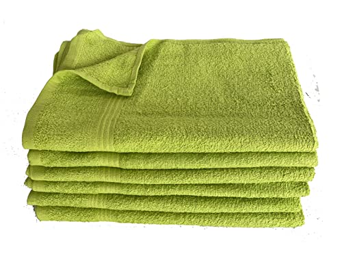 Towel Supercenter 16X27 Salon Hand Towels Colors (12Pack-36Pack- 60Pack-120Pack) 100% Cotton for Hair Salons, Nail Salons, Tanning Salons, Golf Course (Lime Green, 12)