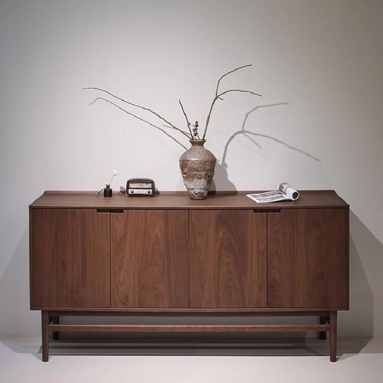 Sideboard Cabinet Black Walnut Living Room with Drawers Simple Storage Desk Porch Decorative Furniture Hotel Corridor Sideboard Cabinet with Storage(140 * 45 * 90cm)