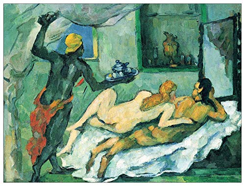 ArtPlaza Cezanne Paul-After Lunch in Naples Panel Decorativo, Madera MDF, Multicolor, 80x60 Cm