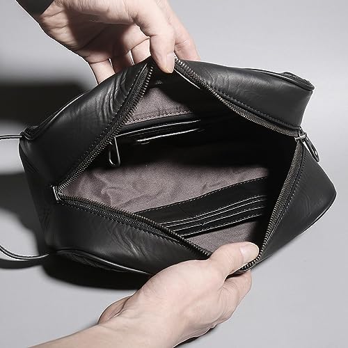 BJOHVPPS Toiletry Bag for Men, Toiletry Bag Leather Travel Dopp Kit Bathroom Shaving Organizer for Men or Women Toiletries Traveling - Image 4