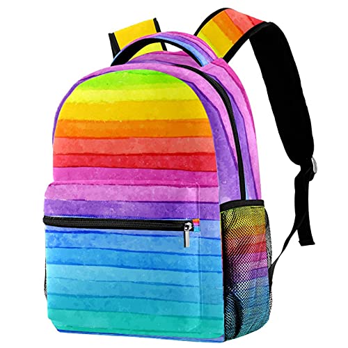 Petit sac à dos arc-en-ciel pour enfant et femme avec poches de rangement