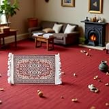 Zoom IMG-2 tappeto in miniatura rosso intrecciato Zoom IMG-2 tappeto in miniatura rosso intrecciato