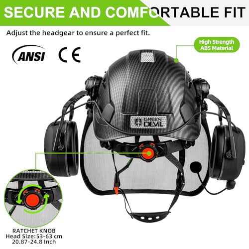 GREEN DEVIL Chainsaw Helmet with Bluetooth