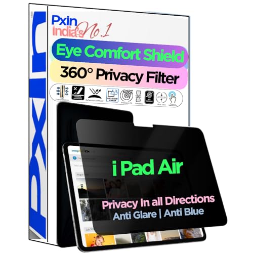 Image of PxIn Tablet Privacy Screen Guard compatible with i Pad Air | No.1 | Anti Glare | Anti Blue Light | Anti UV | 4 Way Privacy Filter | 360 Privacy | Eye Protect