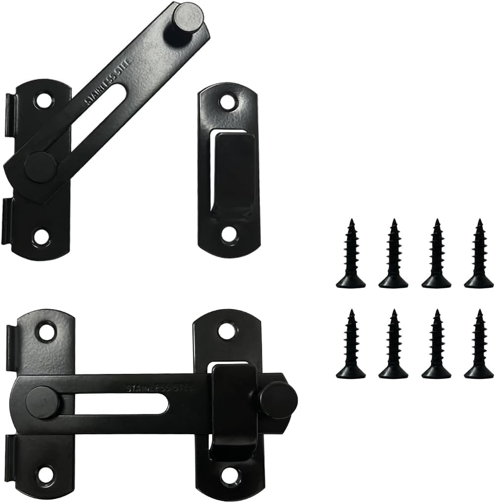 Kelexx 2 Pcs Flip Latch Gate Lock – Stainless Steel Barn Door Latch, Anti-Theft Safety Lock for Wooden Fence, Matte Black Finish – Heavy-Duty Durable Hardware for Indoor & Outdoor Security-image-39
