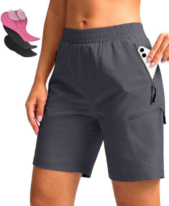 women's mountain bike shorts 4d padded cycling shorts for women riding biking bicycle biker cycle upf50 zipper pockets