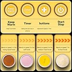 ASH01-B 59Oz Blenders for Kitchen with Heating, 1200W Adjustable 26000-60000RPM High Speed Food Processors Black Professional blender with Keep Warm 14 Functions Auto Clean for Smoothies Soups Sauces - Image 3