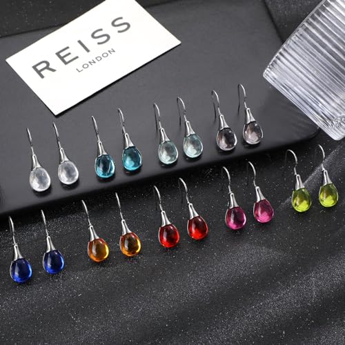 Ritach Teardrop Earrings for Women Trendy Sterling Silver Hypoallergenic Crystal Dangle Drop Earrings Set for Jewelry4