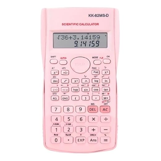 Calculadora Cientifica 82ms 240 Funções display 2 linhas com capa protetora Rosa