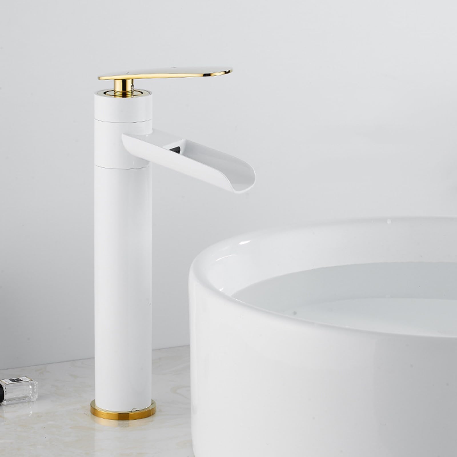 ANVLOJRIH Bathroom Sink Taps Basin Mixer Tap Bathroom Faucets Mixer White Hot and Cold
