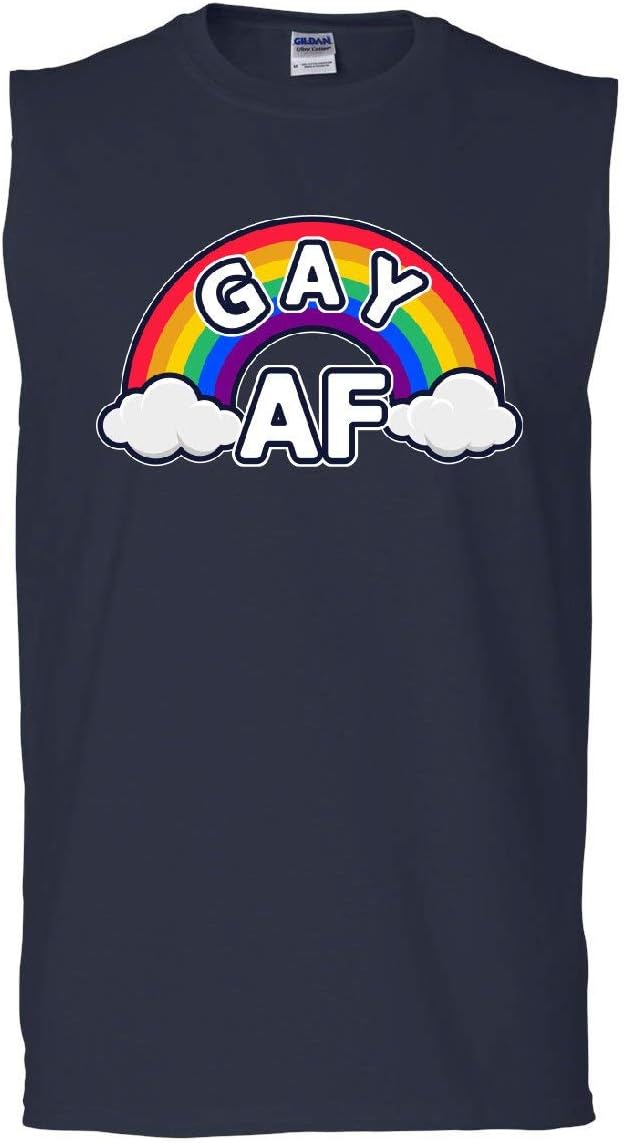 Gay AF Muscle Shirt Rainbow Flag LGBTQ Equal Rights Pride Love Wins Sleeveless