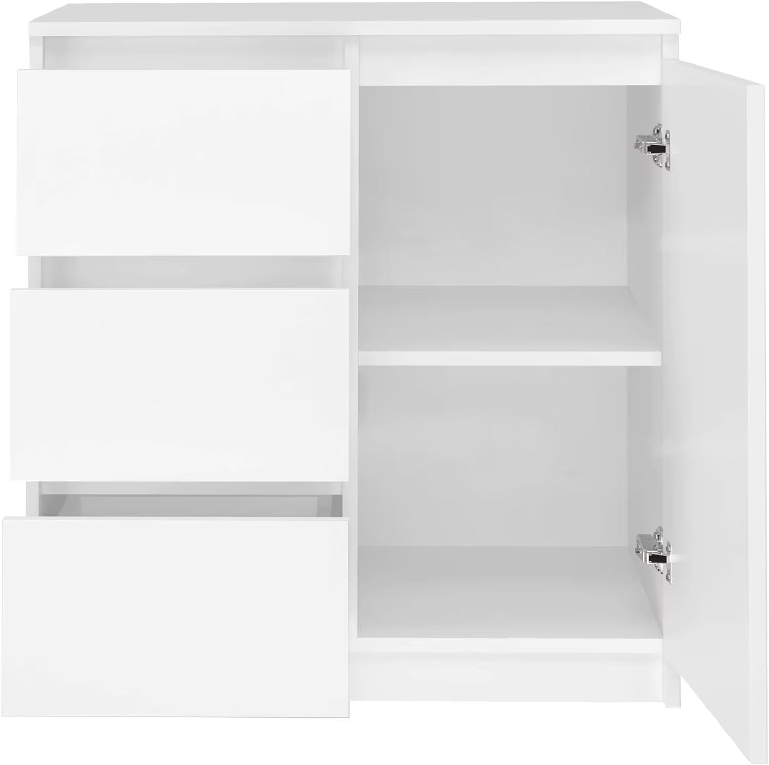 CDF Cassettiera 1D3S | Colore: Bianco | Armadio per documenti e piccoli oggetti | Ideale per soggiorno, camera da letto, cameretta dei bambini e ufficio | 3 cassetti spaziosi | facile da montare