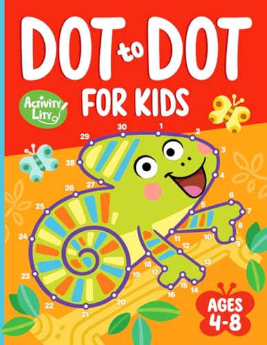 Dot to Dot for Kids Ages 4-8: 100 Fun and Educational Puzzles with Animals, Sea Creatures, Food, Castles, and More