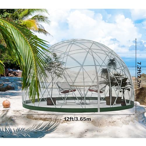 Gewächshaus Gartenkuppel Iglu, 3,6 x 2,2 m PVC-Kuppelzelte, wetterfestes Gewächshaus, Gartenblasenzelt mit 2 x 10 m Lichterketten, transparentes Gartenkuppelhaus für den Außenbereich, Partys – Bild 3