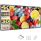 Outdoor Projector Screen Home 100 inch: Portable Anti-Crease Indoor Double-Sided Movie Screen 16:9 HD 4K