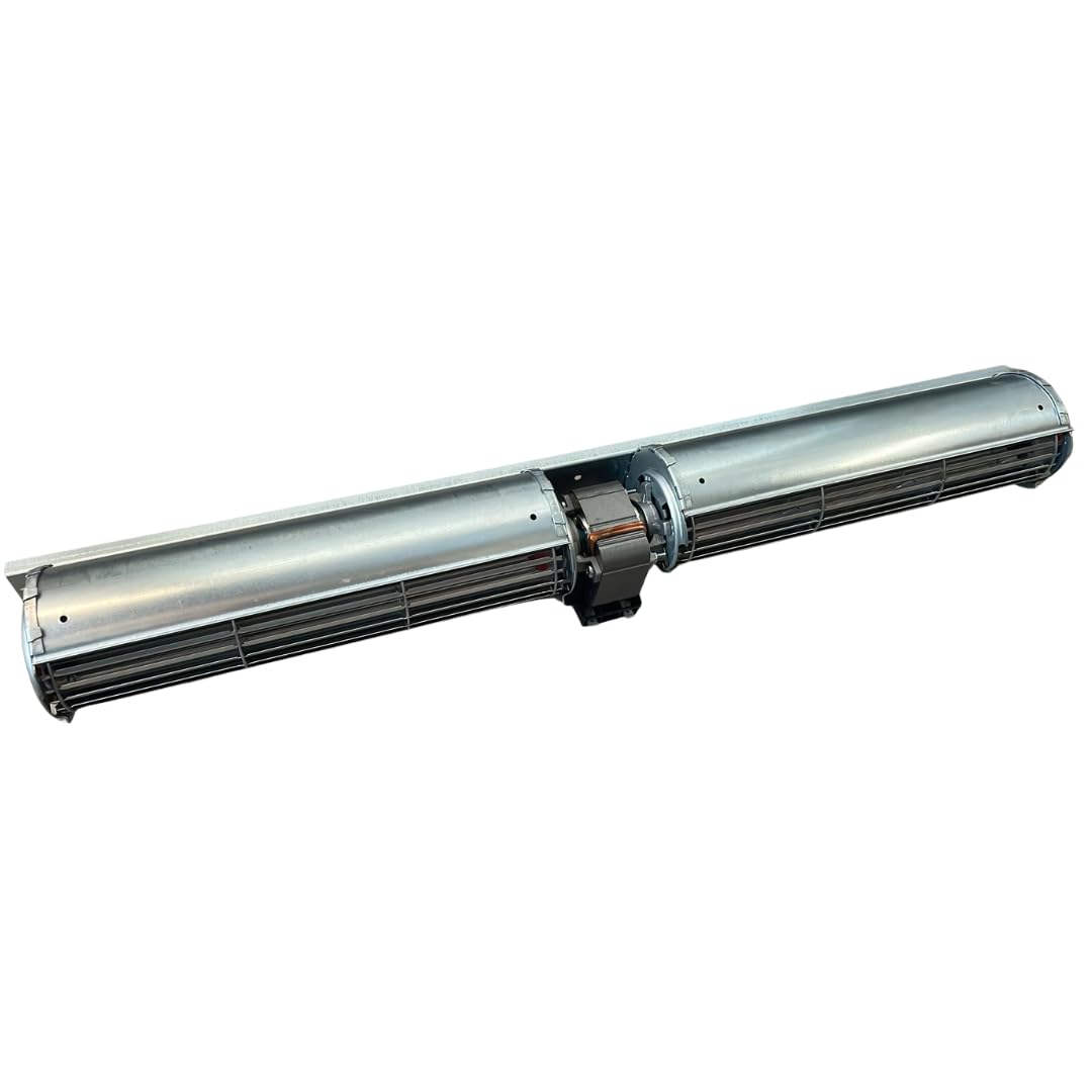 Ventilador tangencial doble longitud 645 mm, tamaño de la boquilla: 2 x 274 x 40 mm, para estufa de pellets