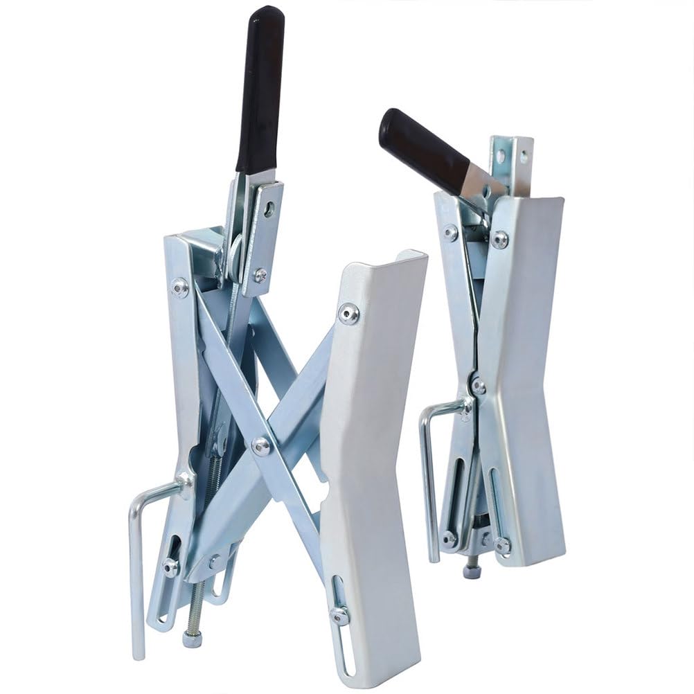 Stabilizator koła kempingowego, 2 zestawy, wytrzymałe kliny blokujące, do przyczep podróżnych i kamperów, regulowana szczelina w oponach od 2,5-1 cm do 15 cm, stalowy stabilizator opony z grzechotką i