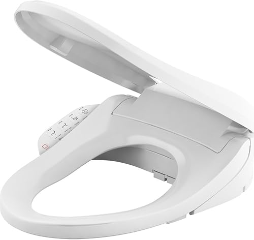 Miniatura 16 de Kohler PureWash E590 - Asiento de inodoro alargado con calefacción, galleta con panel lateral, agua tibia, secadora, tapa de cierre silencioso