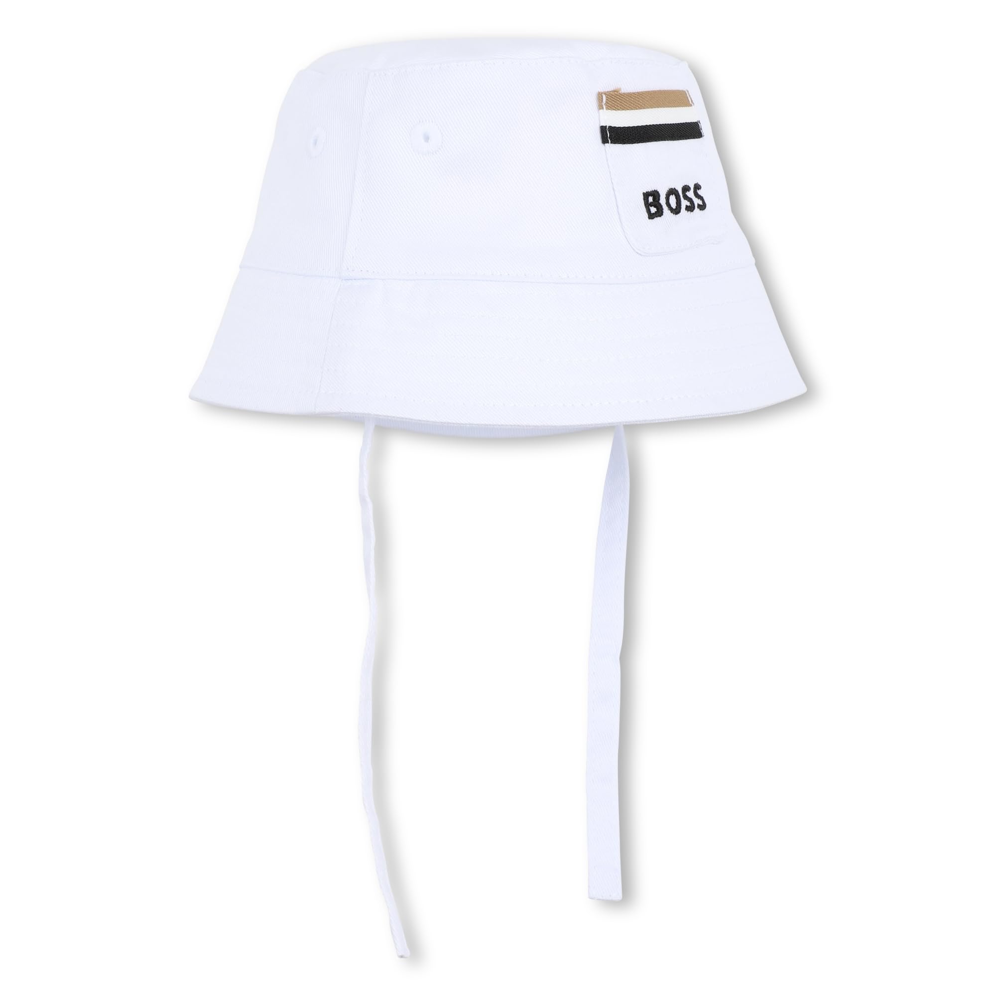 Boss, Cappello in Cotone Biologico, Ricamo, Bambino, Bianco, 42