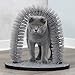 Trixie Cat Massager and Self Grooming Arch, Bristle Ring Brush, Carpet Base Scratcher, Cat Self Groomer, Gray, Small