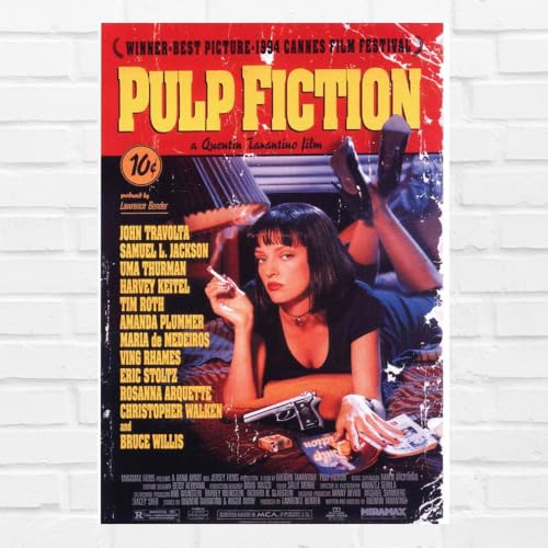 Image of Good Hope - Pulp Fiction Poster - 12x18 Inch Classic Movie Wall Art | Vintage Quentin Tarantino Film Poster | Uma Thurman Iconic Scene | Matte Finish Print