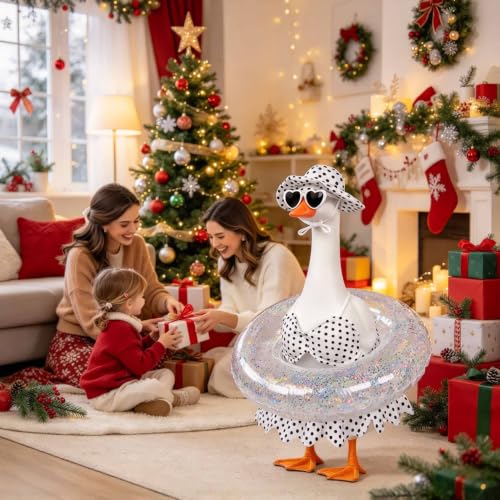 yuboo Christmas Porch Goose Outfits Fits 23 Inch, Goose Clothes with Swim Ring Sunglasses Hat Bikini, Garden Lawn Yard Halloween Play Decor - image 4