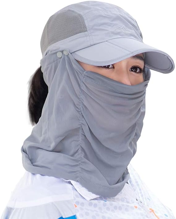 Amazon Uvカット帽子 日よけ帽子 アウトドア帽子 サンキャップ ハット 帽子 レディース ランニング フェイスカバー 日焼け対策 Uvカット 紫外線対策 農作業 園芸 グレー アウトドア 帽子 ヘッドウェア 通販