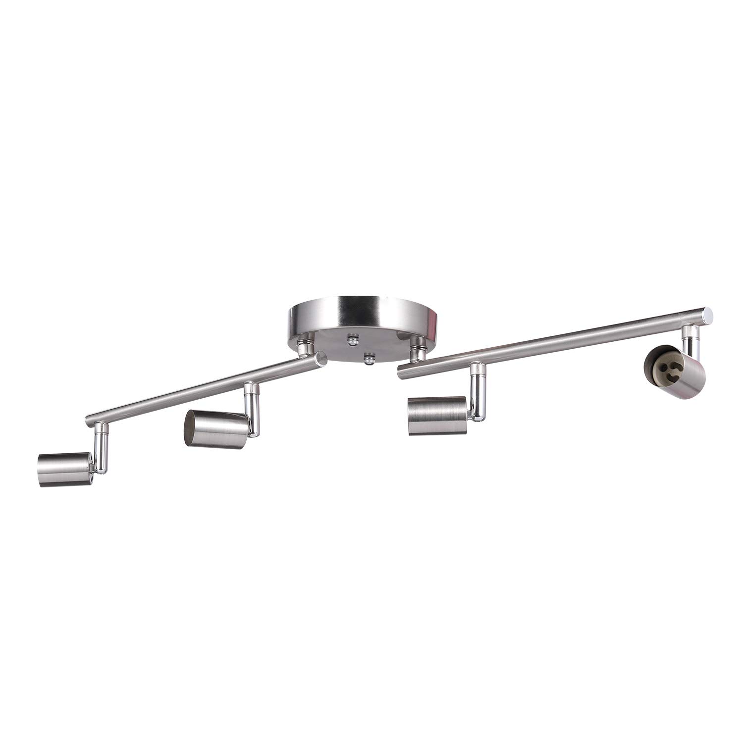 Kit de iluminación regulable ajustable de 4 luces, brazos plegables flexibles, cocina de níquel satinado, accesorio de iluminación de habitación de dormitorio, bombillas de base GU10 no incluidas 3