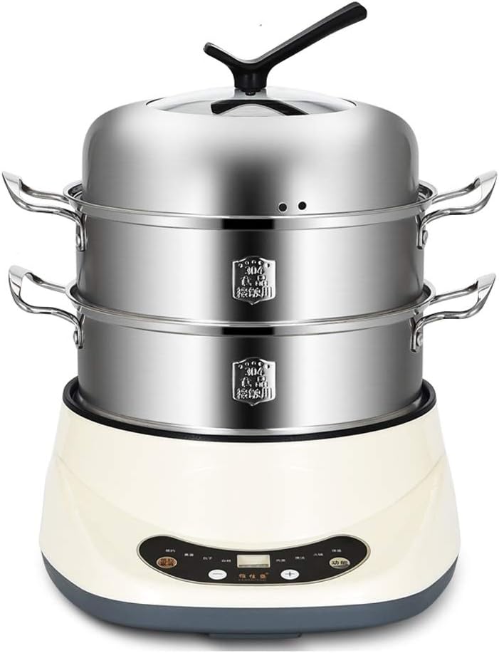 Stainless Steel Electric Food Steamer Multifunctional Double-layer Electric Steamer Anti-dry Timing Steamed Pot