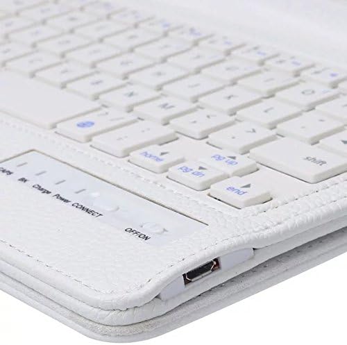 Galaxy Tab E 8.0 Keyboard Case with Screen Protector & Stylus, REAL-EAGLE Slim Separable Fit PU Leather Case Cover Wireless Keyboard for Tab E 8.0 Inch T375 T377 T377V / SM-T377 4G LTE, White