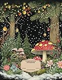 Composition Notebook College Ruled 8.5 x 11: Vintage Fungi Botanical Illustration Composition Notepad | Cute Cottagecore Aesthetic Christmas themed Journal for School, College, Office or Work
