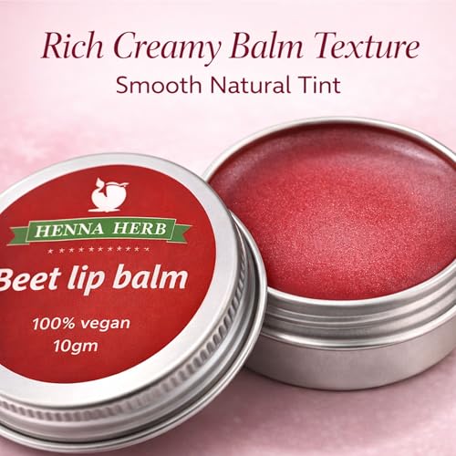 Image of Henna Herb Beetroot Lip Balm | Organic Natural Care | Tinted Lip Balm For Dry Lips | Formula for Pigmented | Soft Moisturizing Protection for Kids & Women