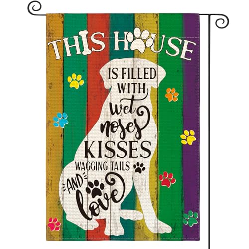 Drapeau de jardin en toile de jute premium AVOIN colorlife double face 30,5 x 45,7 cm