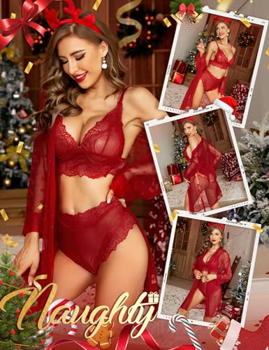 RSLOVE-Lenceria-Sexy-para-Mujer-Conjunto-de-lenceria-de-encaje-con-albornoz-de-malla-Conjunto-de-3-piezas-Ropa-de-dormir-Ropa-de-dormir RSLOVE-Lenceria-Sexy-para-Mujer-Conjunto-de-lenceria-de-encaje-con-albornoz-de-malla-Conjunto-de-3-piezas-Ropa-de-dormir-Ropa-de-dormir