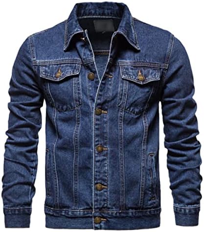 Men's Denim Jacket Black Casual Denim 