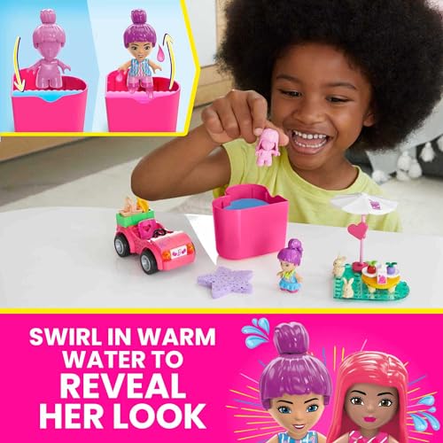 Mega HKF90 Barbie Color Reveal Building Toy Car Playset thumb #2