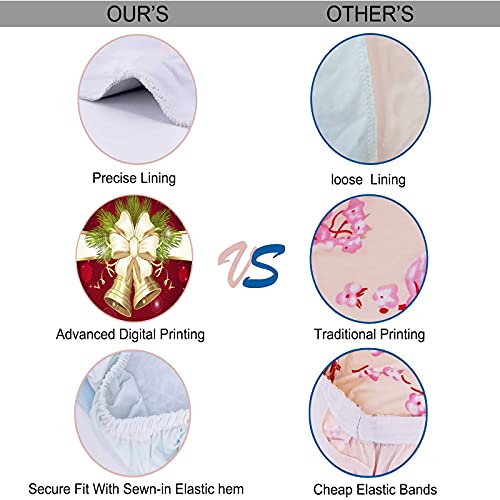 Muuyi Christmas Chair Covers Stretch Chairs Slipcovers, Washable Protector Cover Seat Slipcover For Dining Room Ceremony Hotel, Chrismasbell - 4Pack #TOP5