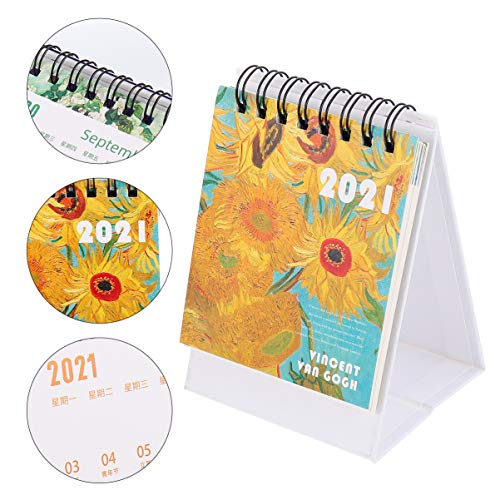 Calendário de mesa aboofan 2021 mini calendário mensal de mesa ano acadêmico em pé calendário de mes