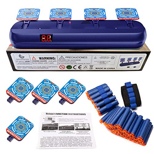 Electronic Shooting Target Auto Scoring Resets Compatible with Nerf Gun Toys, Electric Digital Shooting Target Gun Game Toys Ideal Toys Gifts for Kids, Teens, Boys & Girls (2020 Upgrade Version) - Thumbnail 7