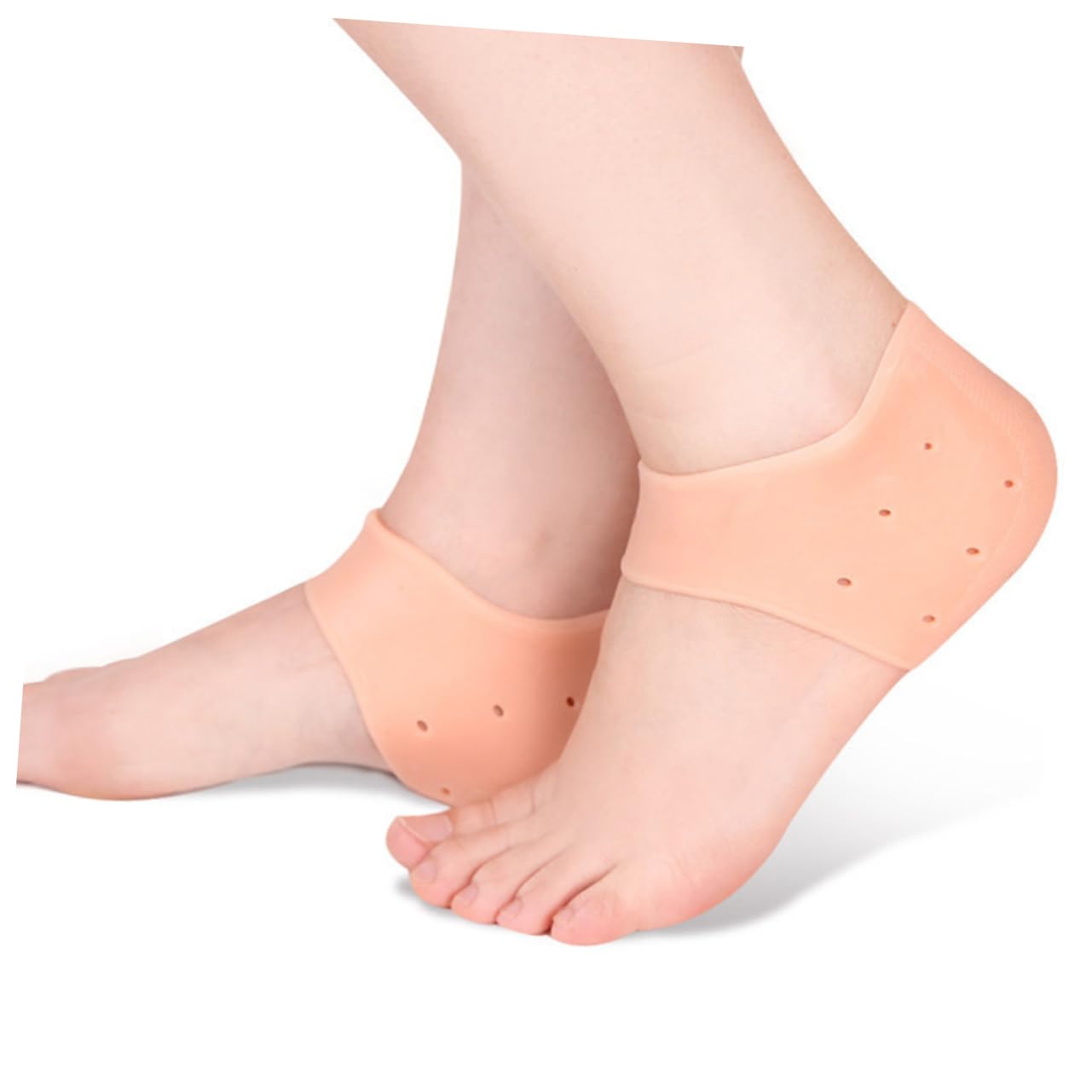 FOYTOKI Protective Heel Socks Silicone Gel Foot Care Socks for Cracked Breathable (1 Pair)