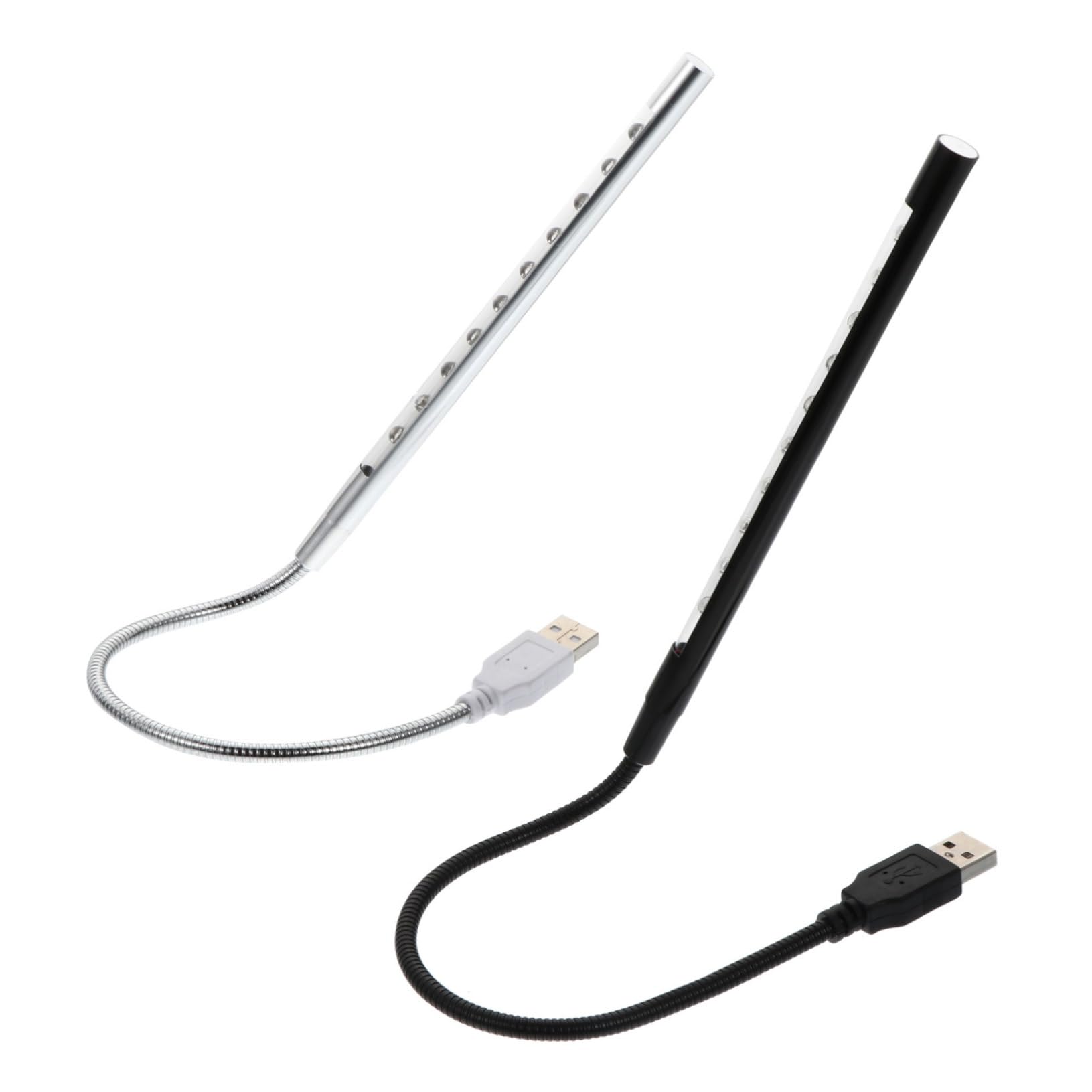 Mikikit 2Pcs LED USB Powered Reading Lamp Portable Gooseneck Table Light for Studying and Reading Soft Illumination for Books and Keyboards Compact Design for Easy Carrying