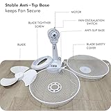 12 Inch Portable Desk Fan, Oscillating White Table Fan with 3 Speed Settings, Adjustable Tilt, Powerful Cooling Airflow & Quiet Operation, Lightweight Premium Fan for Bedroom or Office Use - Image 7