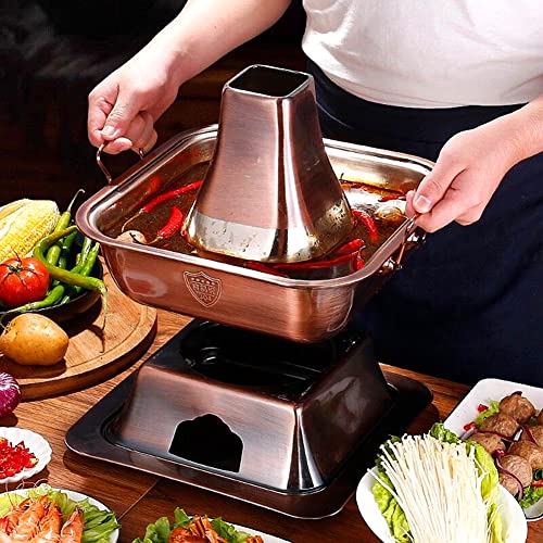 Olla caliente china de cobre 36cm tradicional miniatura 3