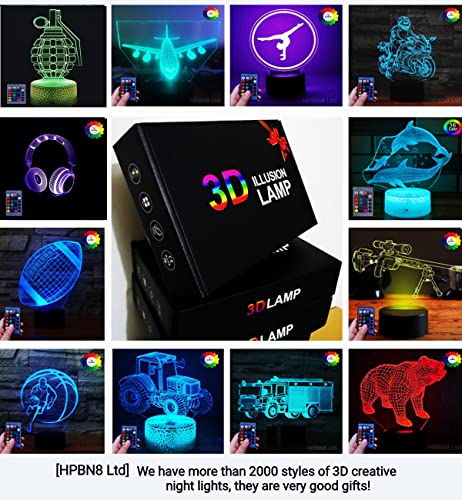 Lámpara de mesa 3D con control remoto y luces LED USB miniatura 6