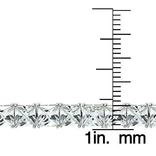 Hoops & Loops Sterling Silver Princess Cut White CZ Cubic Zirconia Classic Tennis Bracelet for Women3