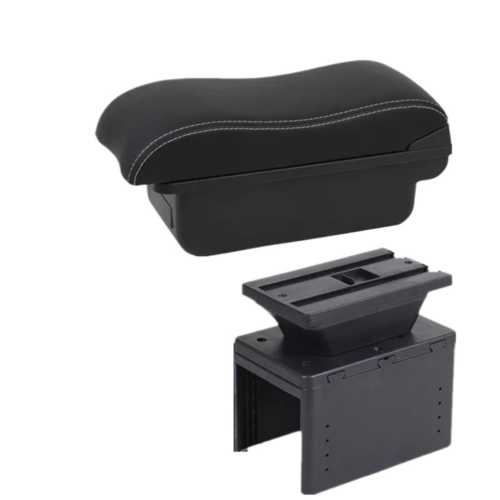 Hguvsjd Armrest Box For Fita For 500L SI Armrest Center Console Storage Box Retrofit Parts Accessories Car Armrests(A Black white NO USB)