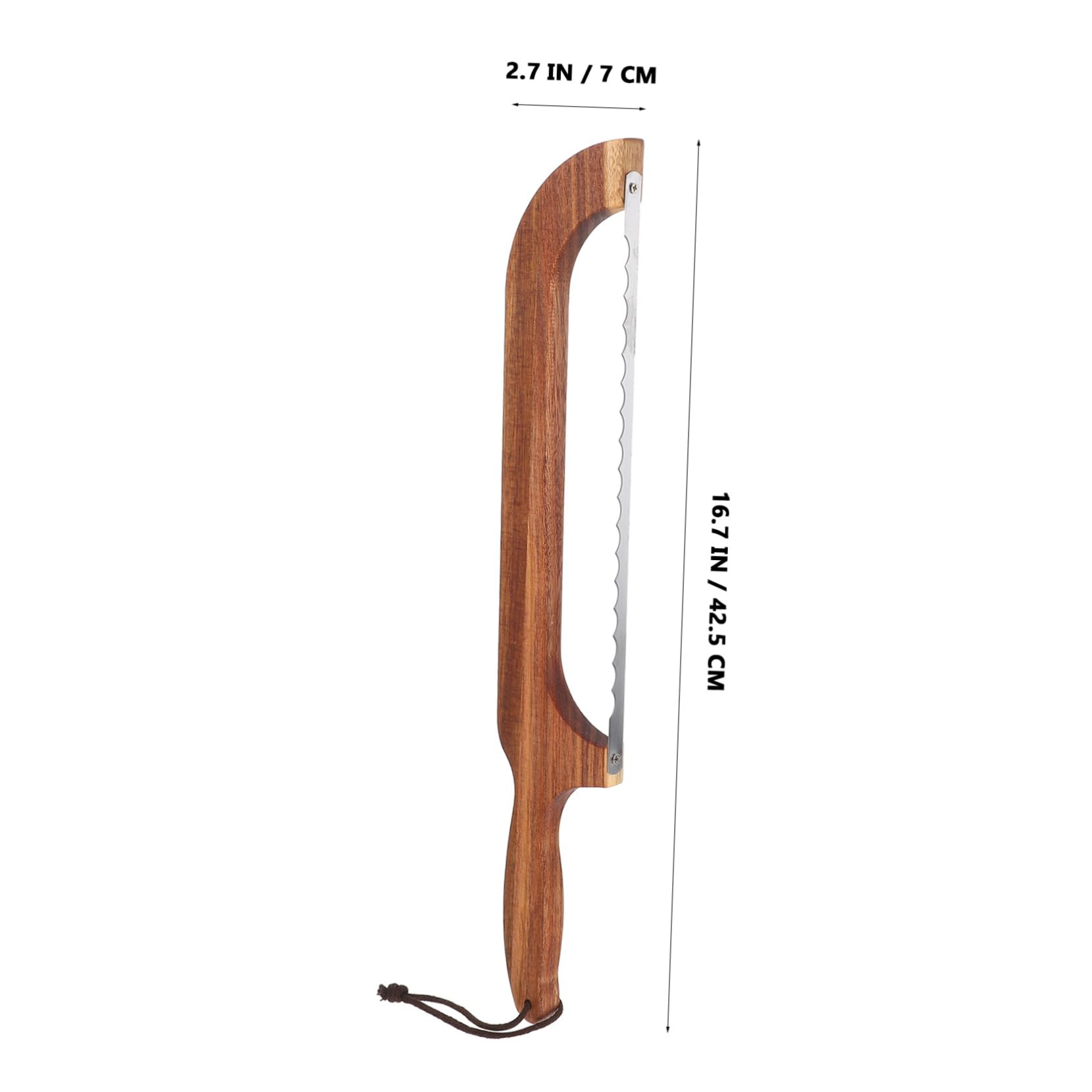 Anneome Wooden Handle Bread Knife Serrated Blade Sourdough Bread Slicer Non-crumb Home Bakery Cutter