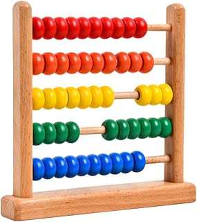TOYANDONA Wooden Abacus for Kids, Frame Abacus with Multi- Color Beads Math Preschool Number Learning Classic Wooden Toy Calculating Tool Math Manipulatives for Toddlers Boys Girls