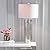 JONATHAN Y JYL1013A Isabella 30" Glass LED Table Lamp Contemporary Transitional Modern Glam Bedside Desk Nightstand Lamp for Bedroom Living Room Office College Bookcase LED Bulb Included, Silver